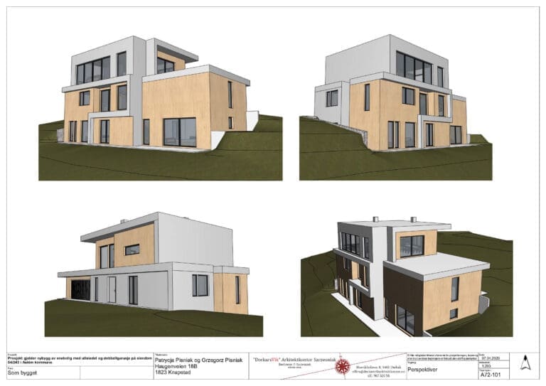 Skisse av et boligprosjekt der Ramme arkitekter bistår som erfaren aktør med byggesøknaden, for å unngå forsinkelser og ekstra utgifter