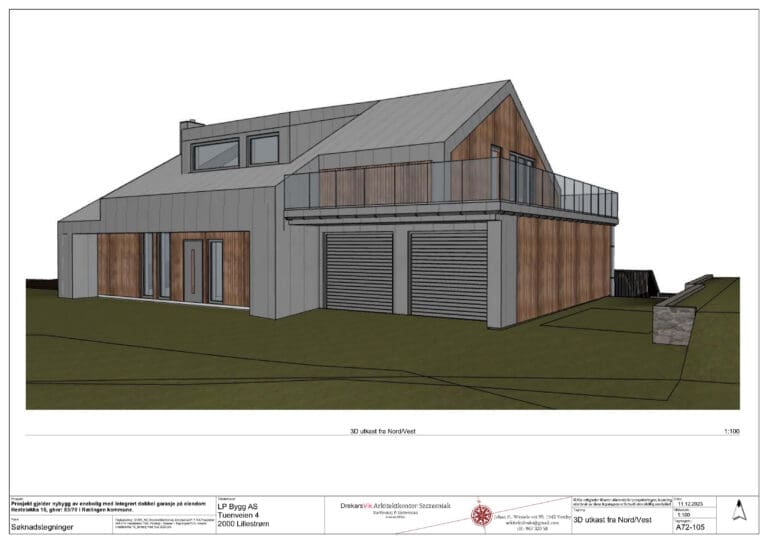 Arkitekttegninger og skjemaer med overskrift ‘hva koster en byggesøknad?’